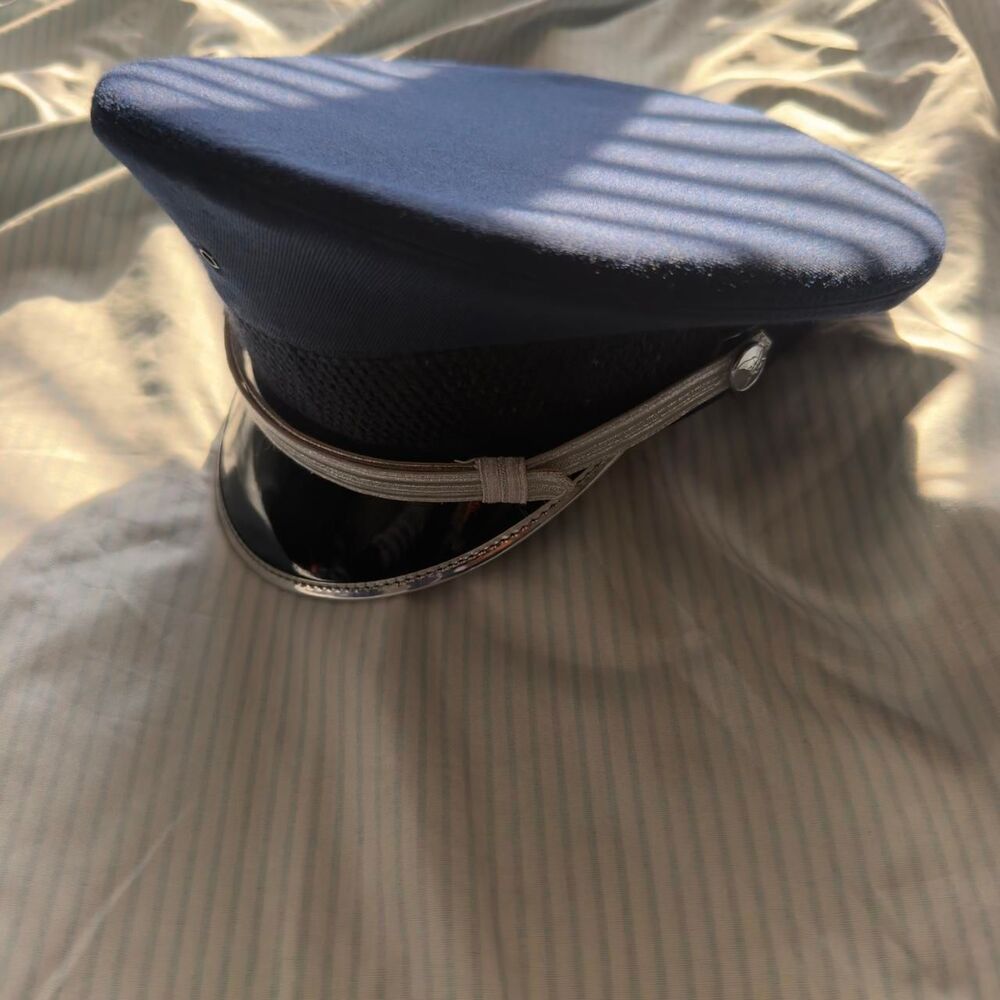 Kingform Cap Service Visor Hat Size 7 Blue Uniform Officer Cap   #cap